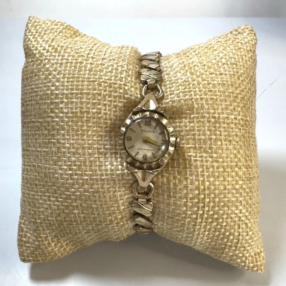 Vintage Bulova Watch Self Winding 1/20 10k Gold Filled Womens Working Condition